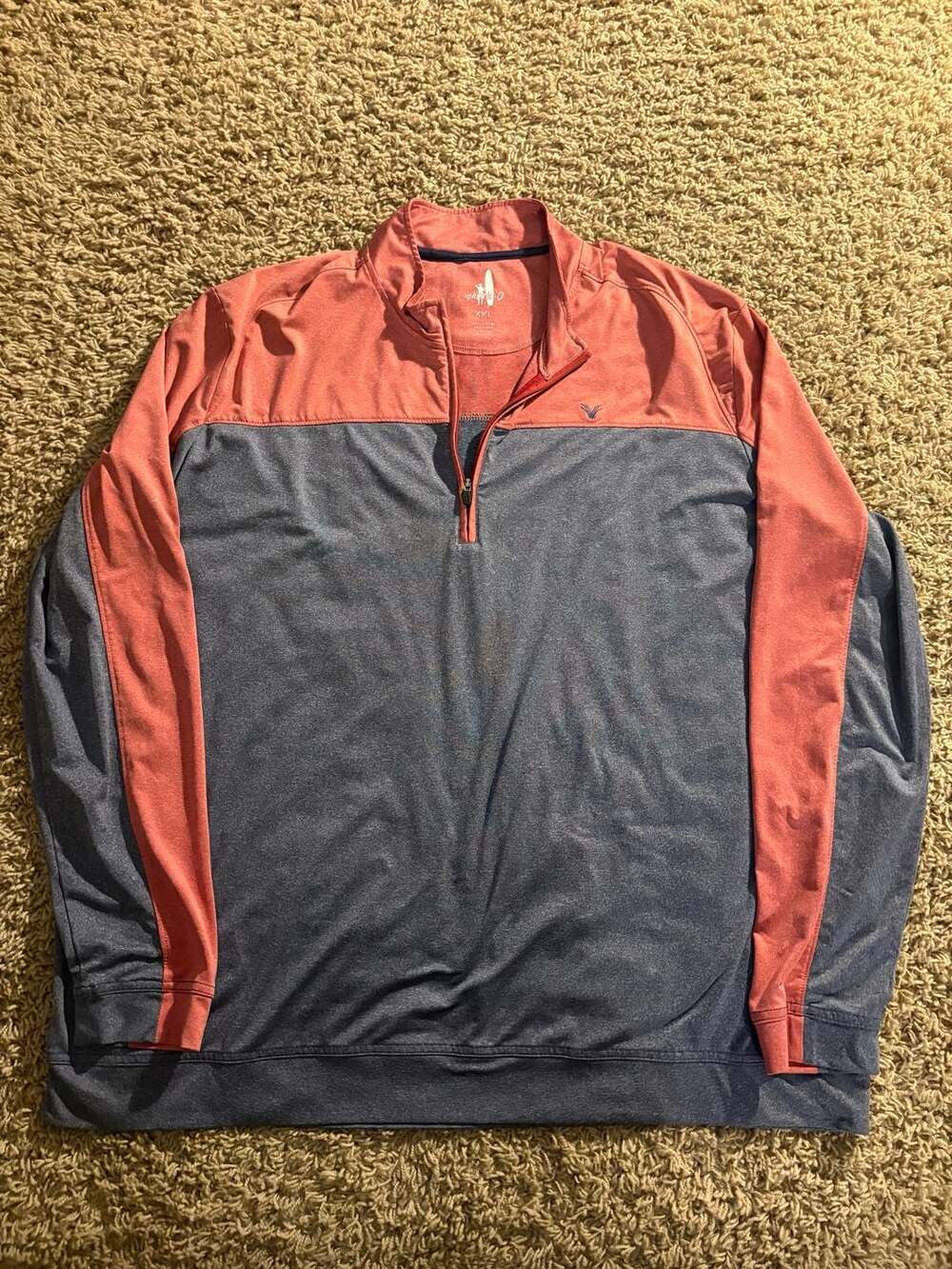 Johnnie-O 1/4 Zip Pullover Size XXL Blue Red Colorblock Performance